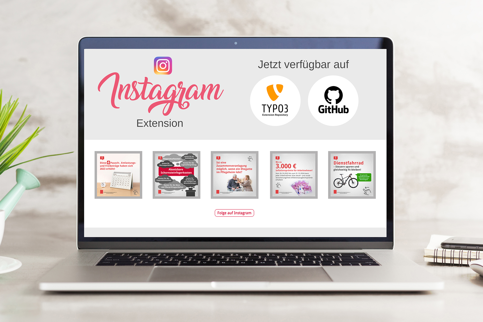 Instagram Extension verfügbar auf Typo3 und GitHub